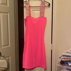 Pink midi dress